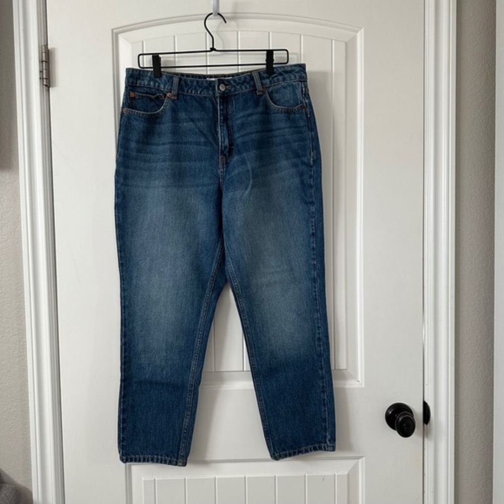 Topshop Mom Jeans High Rise Denim Blue Jeans Size 34‎